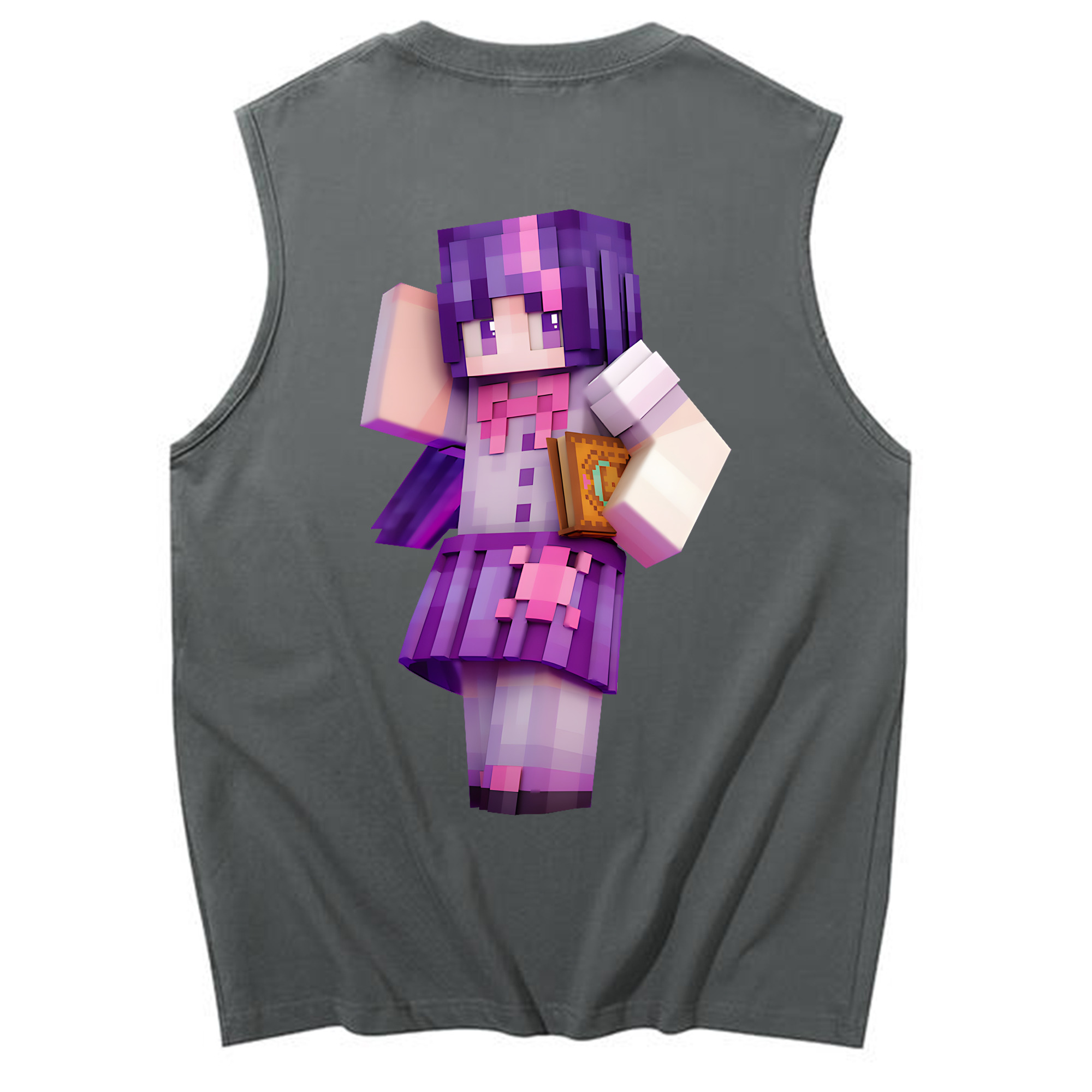 （画像用） マインクラフト ブロックの世界 Minecraft MC Block world コットン100％タンクトップ（背面プリント）